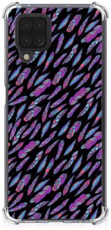 B2Ctelecom GSM Hoesje Samsung Galaxy A12 Hoesje met Tekst met transparante rand Feathers Color