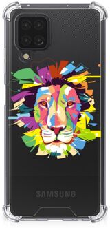 B2Ctelecom GSM Hoesje Samsung Galaxy A12 Leuk TPU Back Cover met transparante rand Lion Color