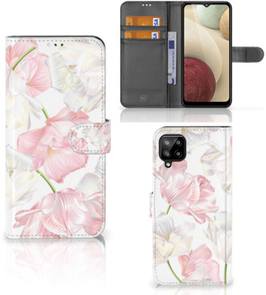 B2Ctelecom GSM Hoesje Samsung Galaxy A12 Wallet Book Case Cadeau voor Mama Lovely Flowers