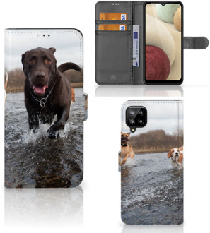 B2Ctelecom GSM Hoesje Samsung Galaxy A12 Wallet Book Case Honden Labrador