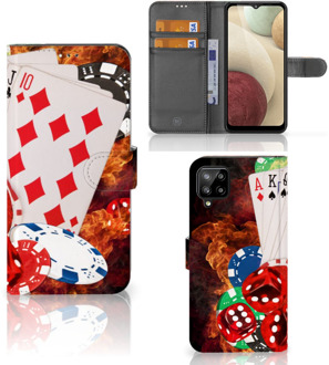 B2Ctelecom GSM Hoesje Samsung Galaxy A12 Wallet Book Case Personaliseren Casino