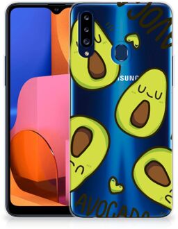 B2Ctelecom GSM Hoesje Samsung Galaxy A20s Backcase TPU Siliconen Hoesje Transparant Avocado Singing