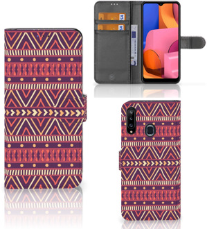 B2Ctelecom GSM Hoesje Samsung Galaxy A20s Bookcase Aztec Purple