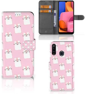 B2Ctelecom GSM Hoesje Samsung Galaxy A20s Bookcase Valentijn Cadeaus Sleeping Cats