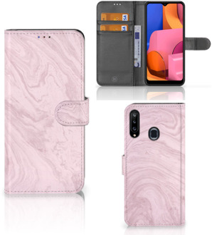 B2Ctelecom GSM Hoesje Samsung Galaxy A20s Flip Case Marble Pink