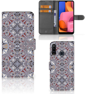 B2Ctelecom GSM Hoesje Samsung Galaxy A20s Flipcover Flower Tiles