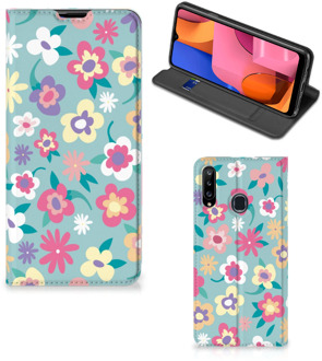 B2Ctelecom GSM Hoesje Samsung Galaxy A20s Fotohoesje ontwerpen Flower Power