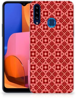 B2Ctelecom GSM Hoesje Samsung Galaxy A20s Hoesje met Tekst Batik Red