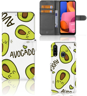 B2Ctelecom GSM Hoesje Samsung Galaxy A20s Mobiel Bookcase Valentijn Cadeautje Haar Avocado Singing