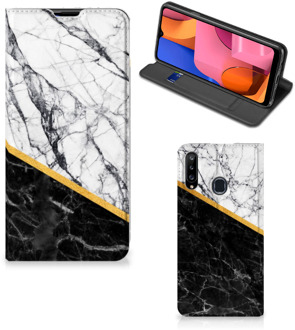 B2Ctelecom GSM Hoesje Samsung Galaxy A20s Mobiel Case Marble White Black