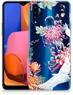 B2Ctelecom GSM Hoesje Samsung Galaxy A20s Smartphonehoesje Customize Bird Flowers