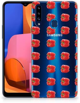 B2Ctelecom GSM Hoesje Samsung Galaxy A20s Smartphonehoesje Transparant Paprika Red