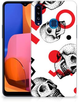 B2Ctelecom GSM Hoesje Samsung Galaxy A20s TPU Bumper Skull Red