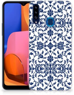 B2Ctelecom GSM Hoesje Samsung Galaxy A20s Trendy Telefoonhoesjes Flower Blue