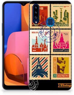 B2Ctelecom GSM Hoesje Samsung Galaxy A20s Trendy Telefoonhoesjes Postzegels