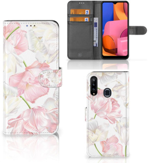 B2Ctelecom GSM Hoesje Samsung Galaxy A20s Wallet Book Case Cadeau voor Mama Lovely Flowers