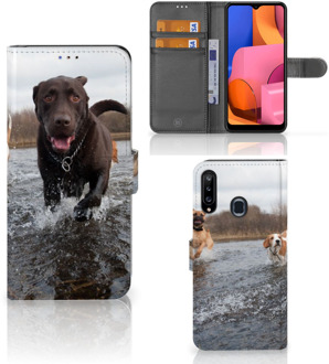 B2Ctelecom GSM Hoesje Samsung Galaxy A20s Wallet Book Case Honden Labrador