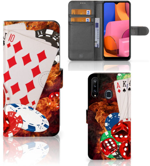 B2Ctelecom GSM Hoesje Samsung Galaxy A20s Wallet Book Case Personaliseren Casino