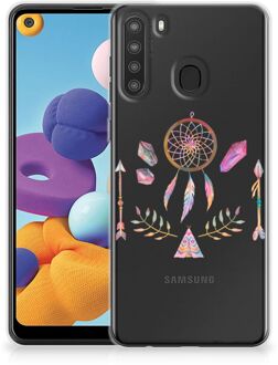 B2Ctelecom GSM Hoesje Samsung Galaxy A21 Bumper Hoesje Doorzichtig Boho Dreamcatcher