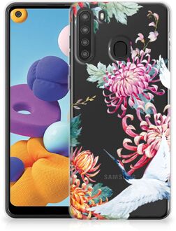 B2Ctelecom GSM Hoesje Samsung Galaxy A21 Smartphonehoesje Customize Bird Flowers