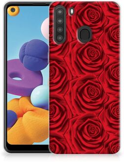 B2Ctelecom GSM Hoesje Samsung Galaxy A21 TPU Bumper Red Roses