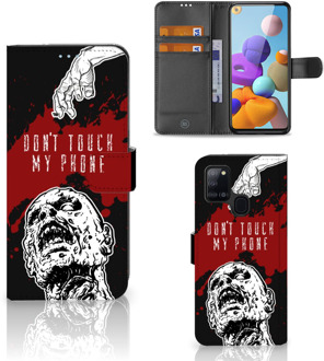 B2Ctelecom GSM Hoesje Samsung Galaxy A21s Book Case met Pasjeshouder Zombie Blood