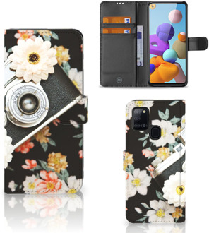 B2Ctelecom GSM Hoesje Samsung Galaxy A21s Bookcover Vintage Camera