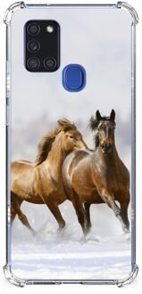 B2Ctelecom GSM Hoesje Samsung Galaxy A21s Bumper Hoesje met transparante rand Paarden