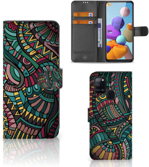 B2Ctelecom GSM Hoesje Samsung Galaxy A21s Flip Case Aztec