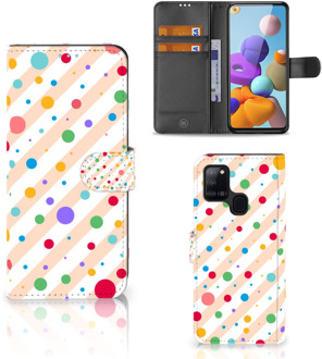 B2Ctelecom GSM Hoesje Samsung Galaxy A21s Flip Cover Dots