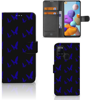 B2Ctelecom GSM Hoesje Samsung Galaxy A21s Flipcase Vlinder Patroon