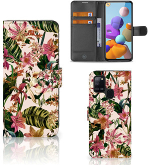 B2Ctelecom GSM Hoesje Samsung Galaxy A21s Fotohoesje ontwerpen Flowers