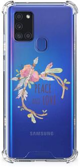 B2Ctelecom GSM Hoesje Samsung Galaxy A21s Leuk TPU Back Case met transparante rand Boho Text