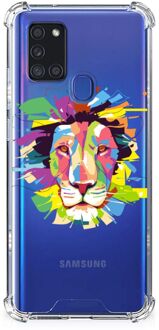 B2Ctelecom GSM Hoesje Samsung Galaxy A21s Leuk TPU Back Cover met transparante rand Lion Color