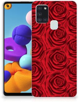 B2Ctelecom GSM Hoesje Samsung Galaxy A21s TPU Bumper Red Roses