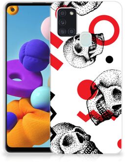 B2Ctelecom GSM Hoesje Samsung Galaxy A21s TPU Bumper Skull Red