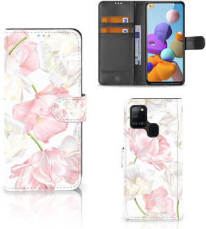 B2Ctelecom GSM Hoesje Samsung Galaxy A21s Wallet Book Case Cadeau voor Mama Lovely Flowers