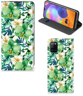 B2Ctelecom GSM Hoesje Samsung Galaxy A31 Bookcase Cover Orchidee Groen