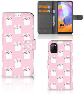 B2Ctelecom GSM Hoesje Samsung Galaxy A31 Bookcase Valentijn Cadeaus Sleeping Cats