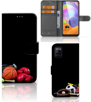 B2Ctelecom GSM Hoesje Samsung Galaxy A31 Bookcover Ontwerpen Voetbal, Tennis, Boxing… Sports