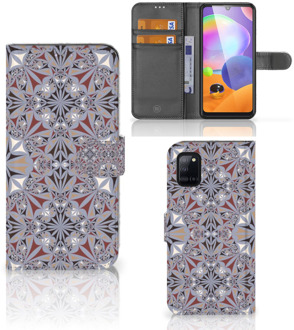 B2Ctelecom GSM Hoesje Samsung Galaxy A31 Flipcover Flower Tiles