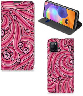 B2Ctelecom GSM Hoesje Samsung Galaxy A31 Foto Hoesje ontwerpen Swirl Pink