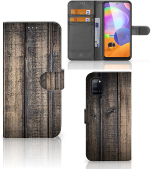 B2Ctelecom GSM Hoesje Samsung Galaxy A31 Leuk Case Cadeau voor Mannen Steigerhout