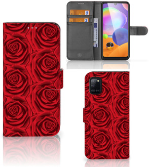 B2Ctelecom GSM Hoesje Samsung Galaxy A31 Mobiel Bookcase Red Roses