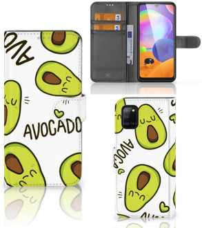 B2Ctelecom GSM Hoesje Samsung Galaxy A31 Mobiel Bookcase Valentijn Cadeautje Haar Avocado Singing