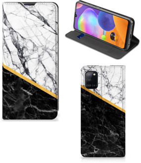 B2Ctelecom GSM Hoesje Samsung Galaxy A31 Mobiel Case Marble White Black