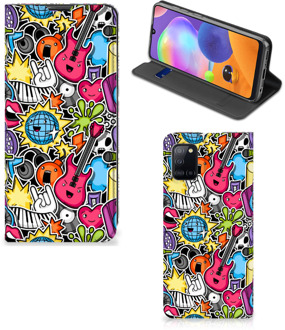 B2Ctelecom GSM Hoesje Samsung Galaxy A31 Telefoonhoesje Portemonnee Punk Rock