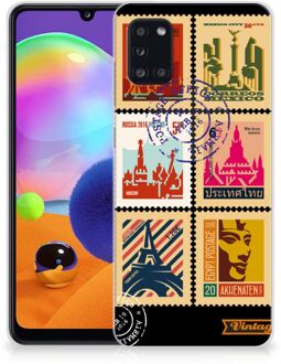 B2Ctelecom GSM Hoesje Samsung Galaxy A31 Trendy Telefoonhoesjes Postzegels