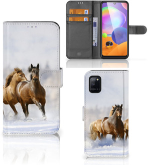 B2Ctelecom GSM Hoesje Samsung Galaxy A31 Wallet Book Case Paarden