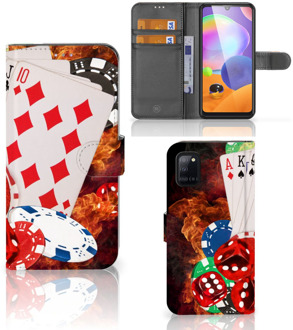 B2Ctelecom GSM Hoesje Samsung Galaxy A31 Wallet Book Case Personaliseren Casino